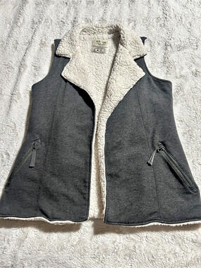 ORVIS Sherpa Lined Vest in Blue & White Size Small Like New